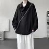 Nova Camisa de Manga Longa com Botão de Avião Estilo Chinês Masculina Outono Camisa Bonita Jaqueta Estilo Chinês Terno Vermelho de Noivado Branco