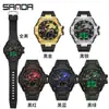 Nuevo Reloj Electrónico Juvenil Transfronterizo Sanda Moda Aleación Reloj para Hombre Resistente al Agua y Burbujas Luminoso Reloj para Hombre
