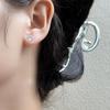 Aguja de plata S925 Corea del Sur simple con incrustaciones de diamantes uso delantero y trasero estilo frío largo combinable nicho temperamento aretes aretes personalizados