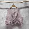 Chaleco sin mangas de ramio con cuello redondo y lavado sucio de estilo artístico de primavera y verano de 2025 con diseño de hebilla para mujer