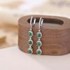 Un Ciervo Plata S925 Plata Esterlina Jade Retro Personalidad Simple Geométrico Aretes de Cuentas Redondas Elegantes Espíritu Blanco Aretes Dinámicos