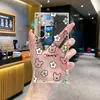 Funda de Teléfono Divertida Temática de Oso Ins Linda Japonesa y Coreana para Galaxy S24, Funda Protectora Transparente para Samsung S25 Ultra