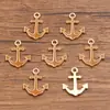 5 Accesorios de Joyería de Aleación DIY Encanto KC Oro Aceite Goteando Velero Faro Salvavidas Ancla Timón Colgante