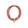Colección de Pulseras Rojas del Sur de 4 mm Ágata Natural Nuevo Estilo Chinoiserie Pulsera Apilada para Mujer de Gama Alta Doble Círculo Regalo para Madre