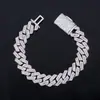 Cadena Cubana de Rombos de 14 mm de Hip-Hop Europeo y Americano Mezclada con Pulsera para Hombre de Cuadrado T Tendencia Pulsera de Zirconia de Alta Calidad Personalización