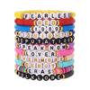 Joyería Artesanal Transfronteriza Fan de Taylor Swift Pulsera Colorida de Arcilla Suave Set de Nombre en Inglés Apilable