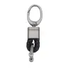 Chaveiro de carro de corda de couro trançado novo do fabricante, simples para homens, liga de zinco, padrão de pendurar na cintura, fivela de cabeça grande, cordão