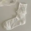 Meias Finas de Verão para Mulheres Estilo Miu Sem Costura Fita de Renda Laço de Renda Malha Respirável Fina Estilo Ballet Franzido