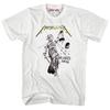 Camiseta de manga corta de algodón de verano de estilo urbano americano de Metallica, color blanco y negro.