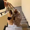 Bolsa de Lona Dupla Face Estilo Coreano Estampa de Leopardo Preguiçoso para Mulheres 2025 Nova Bolsa de Ombro Tote de Grande Capacidade para o Dia a Dia