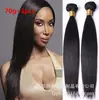 Extensiones de Cabello Sintético Negras 70g Extensiones Rectas 14'-32'
