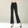 Pantalones de traje ligeramente acampanados para mujer, Nueva colección Otoño 2026, Pantalones cropped estilo cola de pez adelgazantes de cintura alta para mujeres petite, Elegantes pantalones de campana