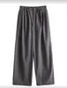 Pantalones Anchos Adam Bo con Múltiples Pliegues, Pantalones Casuales para Mujer, Cordón de Cintura Baja, Caída Suelta, Corte Amplio, Adelgazantes, Pantalones de Largo Hasta el Suelo, Estilo Lino