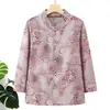 Ropa de Primavera para Personas Mayores, Camisa de Manga Tres Cuartos para Mujer, Camisa de Manga Media de Verano para Madre y Esposa, Traje de Traje Tang para Abuela de 70 y 80 Años