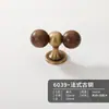 Novas Maçanetas de Madeira de Nogueira Estilo Chinês para Portas de Guarda-Roupa e Armários, Maçanetas Redondas Pequenas de Latão para Gavetas, Estilo Francês Bronze Antigo