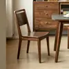 Silla de comedor nórdica de madera maciza para uso doméstico en espacios pequeños, silla de comedor de nogal, silla de escritorio simple e informal con respaldo