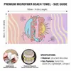 Toalla de playa magnética transfronteriza, toalla de baño de secado rápido, funda de cojín para asiento de coche de doble uso, diseño con patrón de ola degradada para playa y uso en exteriores