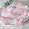 Pétalas de cabeça de flor phalaenopsis de filme artificial acessórios de flor artificial adorno de cabeça grampo de cabelo diy feito à mão decoração de casamento