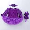 Estilo Primavera Um traje de menina Alta Qualidade Roupa de Escalada Algodão Manga Longa Cor Sólida Composto Vestido Rosa Meia-calça Touca