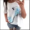 Camiseta Estampada de Manga Curta com Gola Redonda de Salto Alto Solta Europeia e Americana para Homens e Mulheres Wishebay