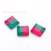 Personalizado de Fábrica Redondo Forma de Huevo Cuadrado Bloques de Color Tourmalina Planos Lisos/Facetados Piedra Suelta de Turmalina Roja y Verde Personalización