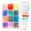 Manicura Transfronteriza Molde de Uñas de Cristal Papel de Extensión de Uñas de Cristal Bandeja sin Papel Extensión Rápida para Fototerapia Pieza de Uña Juegos de 12 Moldes para Uñas