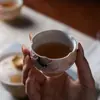 Taza de magnolia de pie rosa pintada a mano por Ino Kiyomatsu, taza de té de cerámica de alta estética, taza maestra especial para damas