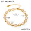 Pulseira Sugar Nova Zircônia Gipsofila Feminina Aço Inoxidável PVD Banhado a Ouro 18K Cor Preservada Ouro Verdadeiro Atacado de Joias Transfronteiriças