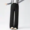 Pantalones de maternidad de pierna ancha, suaves y elásticos, adelgazantes, versátiles, holgados, con caída, de pierna recta, casuales, para mujeres embarazadas, nuevos para el otoño de 2026