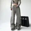 Calça Social de Trabalho Novo Estilo Primavera e Outono para Homens e Mulheres, Casual Americano Jazz Solta Funcional Outdoor de Perna Larga Esportiva Longa Tendência