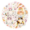 Compra directa transfronteriza de 50 pegatinas de gatos lindos para acuarela, adorables calcomanías de gatitos de dibujos animados para equipaje, cuadernos y agendas
