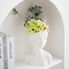 Decoración Artística de Cerámica para Jarrón Arte Hogar Sala de Estar Recipiente para Arreglo Floral Adorno de Arte Corporal Femenino Porcelana Blanca