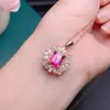 Pendente Natural Retangular Topázio em Pó Cor Tesouro Colar Banhado a Prata Ouro Branco 18k Diamante Moda Joia de Luxo