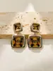 Pendientes de Cristal de Gama Alta para Nicho, Pendientes Cuadrados para Mujer, Lujo Ligero, Estilo Versátil y Fresco