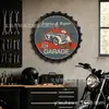 Decoração de parede de fundo para clube de reparo de carros com tampa de cerveja estilo industrial pôster de lata 35cm40cm