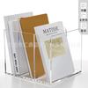 Novo Suporte de Livros Acrílico Transparente de Três Compartimentos Porta Arquivos Revisteiro Suporte de Armazenamento de Livros e Revistas Suporte de Armazenamento de Mesa para Escritório