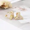 Luochen Clipe de Orelha Grama da Sorte de Três Folhas Brincos de Flor Delicados Doces de Alta Qualidade Nicho Brincos de Celebridade da Internet Ins