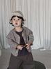 Jaqueta Infantil Xadrez de Outono 2026 Novo Estilo Coreano Roupas Infantis Roupas de Bebê Roupas de Outono Terno de Outono para Meninos