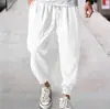 Amazon Moda Casual Pantalones Sueltos para Hombre Verano Transpirables Pantalones a la Tobillo Pantalones Rectos de Playa Color Sólido Venta al por Mayor