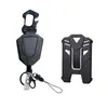 En Stock Mosquetón Magnético Negro Retráctil de Alta Resistencia Clip Retráctil Anti-Pérdida Portatarjetas de Identificación Estilo Armadura