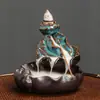 Quemador de incienso de reflujo transfronterizo alta montaña y agua que fluye quemador de áloe y sándalo ceremonia del té Zen decoración creativa para el hogar interior estufa de cerámica