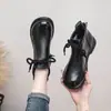 Botas de Madre de Cuero Suave Nuevas de Otoño Botines Cortos Retro Suela Suave Cómoda Botas Simples Francesas para Mujer Zapatos Nuevos para Mujer Estilo Chino
