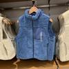 477578 outono e inverno nova roupa infantil meninos e meninas colete com zíper imitação de veludo de cordeiro colete de lã quente para usar por cima