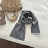 Bufanda tejida de color liso estilo Chanel coreano para mujer, cálido y versátil para otoño e invierno, chal de imitación cachemir, calentador de cuello de lana para parejas