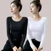Camiseta base negra cuello redondo fina de modal para mujer nueva llegada Top Ankara rojo otoño manga larga camiseta primavera y otoño