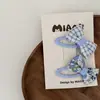 Novo conjunto de presilha de cabelo e faixa de cabelo com laço xadrez floral para crianças, presilha de bebê, presilha lateral, clip BB, elástico