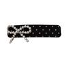 Pinza para el cabello vintage de lunares estilo Chanel con lazo BB para niña, clip lateral, accesorios para el cabello, celebridad de internet, tela, clip rompedor, tocado