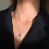 Colar Europeu e Americano Transfronteiriço Mais Vendido Moda Simples Pingente de Zircônia Colar Feminino Nicho Temperamento Alto Padrão Corrente da Clavícula