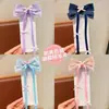 Pinza para el pelo de cinta larga con lazo multicapa para niñas, Pinza de pelo de princesa linda, Pinza para el pelo trenzada de nuevo estilo