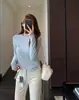 Imprescindible para Combinar en Otoño e Invierno~Camiseta Cómoda y Cálida Adelgazante de Manga Larga para Mujer, Capa Base 26 Nueva H092112